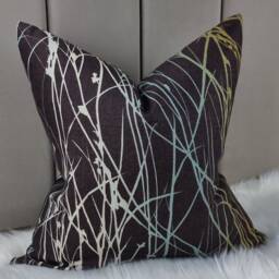 Harlequin Ombre Brown Cotton Linen Cushion Cover Clarissa Hulse Peat Duck Egg Olive Autumnal Linen Fabric Pillow Cover - thumbnail 1