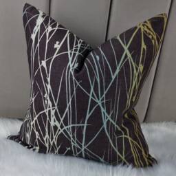 Harlequin Ombre Brown Cotton Linen Cushion Cover Clarissa Hulse Peat Duck Egg Olive Autumnal Linen Fabric Pillow Cover - thumbnail 3