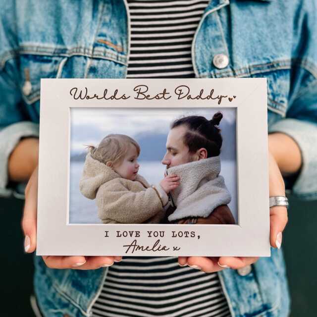 World's Best Daddy Personalised Photo Frame - Baby Gift For New Dad From Kids Dad's Birthday Fathers Day - image 1