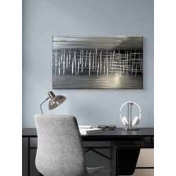Abstract Metal Wall Art, Silver Black, R Toomer Art. Indoor Outdoor - thumbnail 2
