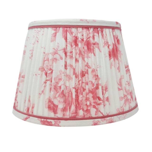 Gathered Lampshade - Cabbages & Roses Linen Various Colours Flat Bottom Lamp Or Pendant Light - image 1
