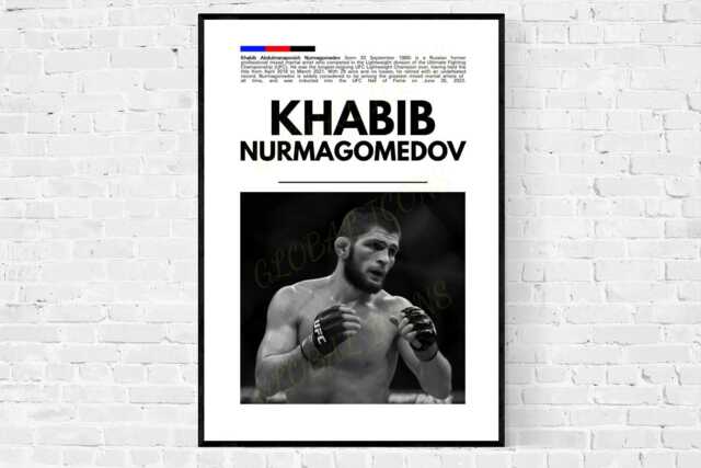 Khabib Nurmagomedov Poster Mma Fighter Art Print - image 1