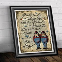 Alice in Wonderland Tweedle Dee Dum, Book Page Art Print, Mixed Media Dictionary Page, Wedding Decor - thumbnail 2