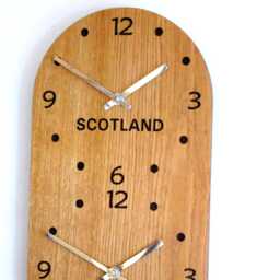 Retro Oak Wooden Time Zone Wall Clock - thumbnail 4