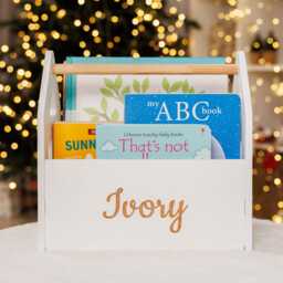Custom Name Book Box, Toys Organization, Baby Birthday Gift, 1St Gift Toddler Bookcase, Lover Storage For Books - thumbnail 2