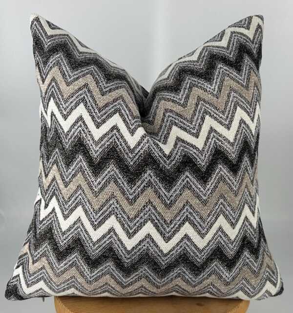 Beige Brown & Cream Pillow Cover, Zig Zag Pillowcase, Textured Pillowcase, Beige Chevron Pillowcase - image 1