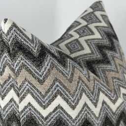 Beige Brown & Cream Pillow Cover, Zig Zag Pillowcase, Textured Pillowcase, Beige Chevron Pillowcase - thumbnail 3