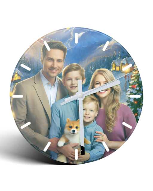 Personalized Photo Glass Clock - Custom Printed Analogue Keepsake Gift For Home Or Office - 20cm - image 1