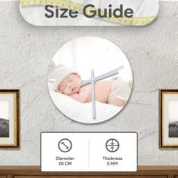 Personalized Photo Glass Clock - Custom Printed Analogue Keepsake Gift For Home Or Office - 20cm - thumbnail 3