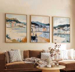 Set Of 3 Barmouth Posters, Wales Coast Prints, Wall Art Sets, Seaside Poster Decor Gift Idea - thumbnail 1