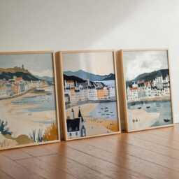 Set Of 3 Barmouth Posters, Wales Coast Prints, Wall Art Sets, Seaside Poster Decor Gift Idea - thumbnail 2