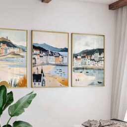 Set Of 3 Barmouth Posters, Wales Coast Prints, Wall Art Sets, Seaside Poster Decor Gift Idea - thumbnail 3