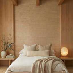 Solid Wood Platform Bed Frame - Japandi Low Profile Minimalist Scandi Bedroom Furniture The Mosswood - thumbnail 2