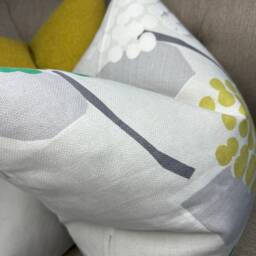 Modern Cushion Cover, Sofa Pillow Cover - Cotton Linen Blend , Double Sided Patterned Grey Green Contemporary Design - thumbnail 3