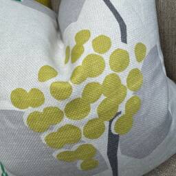 Modern Cushion Cover, Sofa Pillow Cover - Cotton Linen Blend , Double Sided Patterned Grey Green Contemporary Design - thumbnail 2