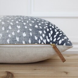 Antelope Pillow Cover Indigo Blue Animal Print 20 X Designer Decorative - Evelyn - thumbnail 2