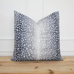 Antelope Pillow Cover Indigo Blue Animal Print 20 X Designer Decorative - Evelyn - thumbnail 1