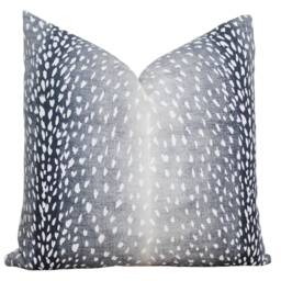 Antelope Pillow Cover Indigo Blue Animal Print 20 X Designer Decorative - Evelyn - thumbnail 3