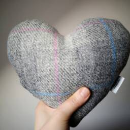Harris Tweed Heart Shape Cushion - thumbnail 4