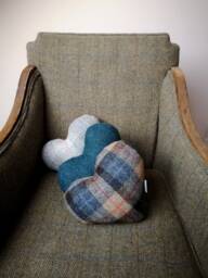 Harris Tweed Heart Shape Cushion - thumbnail 1