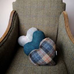 Harris Tweed Heart Shape Cushion - thumbnail 3
