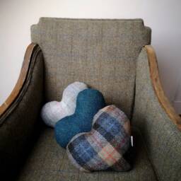 Harris Tweed Heart Shape Cushion - thumbnail 2