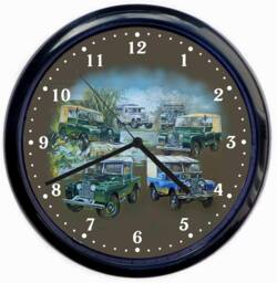 Land-Rover Series 1 Classic Car Large 10Inch Black Wall Clock