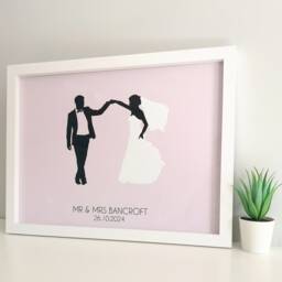Personalised Couples Wedding Framed Acrylic Print, Valentine's Day Gift For Her - thumbnail 2