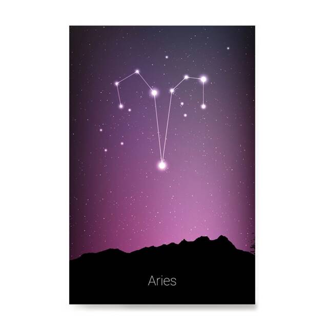 Zodiac Signs, Horoscope Constellations Posters - Poster Printing Wall Art Print For Home Office Decor Aries - image 1