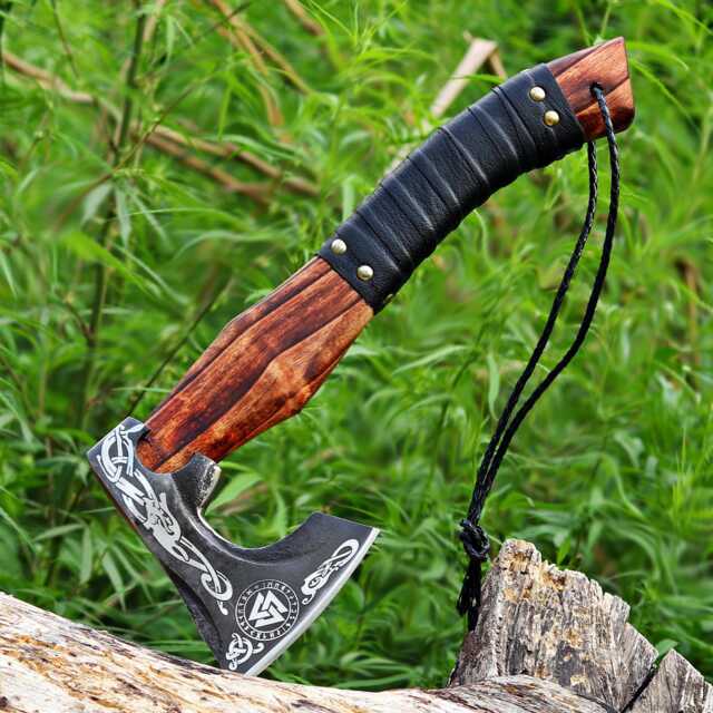 Viking Axe, Carbon Steel Personalized Axe in Hand Forged For Wall Decoration, Custom Made Gift, Axe - image 1