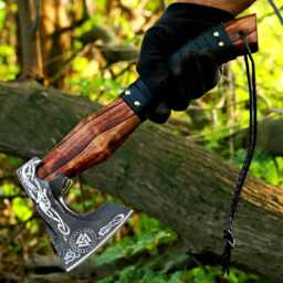 Viking Axe, Carbon Steel Personalized Axe in Hand Forged For Wall Decoration, Custom Made Gift, Axe - thumbnail 3