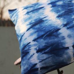 Shibori Dyed Indigo Blue Pillows Cover - 18 - thumbnail 4