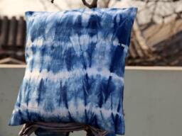 Shibori Dyed Indigo Blue Pillows Cover - 18 - thumbnail 1
