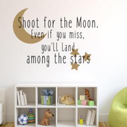 Shoot For The Moon Wall Art - Vinyl - Nursery Stars Decal - Land Among Stars - Star Decal - thumbnail 2