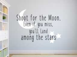 Shoot For The Moon Wall Art - Vinyl - Nursery Stars Decal - Land Among Stars - Star Decal - thumbnail 1
