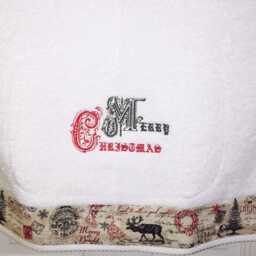 Embroidered Christmas Bath & Hand Towel Set/Holiday Decor - thumbnail 4