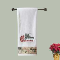 Embroidered Christmas Bath & Hand Towel Set/Holiday Decor - thumbnail 3