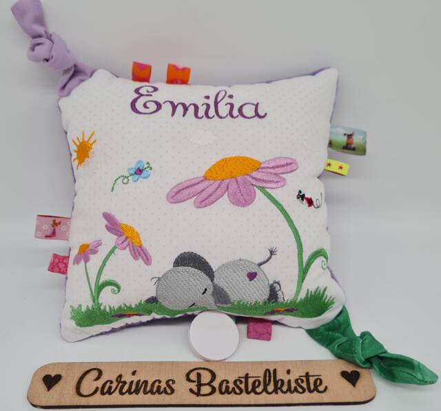 Music Box, Baby, Custom Melody, Name, Personalized Pillow, Birth Gift, Elephant With Flowers, Cuddly Toy, Melody Of Your Choice - image 1