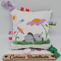 Music Box, Baby, Custom Melody, Name, Personalized Pillow, Birth Gift, Elephant With Flowers, Cuddly Toy, Melody Of Your Choice - thumbnail 2