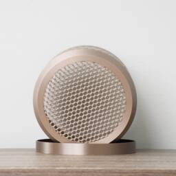 "Carolina Planter With Drainage & Saucer in Champagne Bronze, Lattice 3D-Printed Plant Pot, Small To Large Sizes 4"" 5"" 6"" 7"" 8" - thumbnail 4