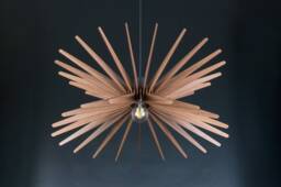 Wood Pendant Light , Modern Chandelier Lighting, Hanging Dining Lamp, Ceiling Fixture , Geometric Lamp , Contemporary Lamp, Wooden Light - thumbnail 1