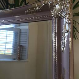 Large Mirror French Baroque Antique Ornate Painted Gold Leaf Stencilled - thumbnail 2