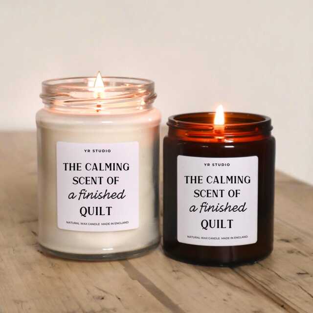 Finished Quilt Candle - Sewing Room D??cor Gift For Quilter Thoughtful - image 1