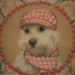 Bichon French Baker Dog Fashion Tapestry Cushion Sham - thumbnail 2