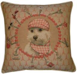 Bichon French Baker Dog Fashion Tapestry Cushion Sham - thumbnail 1