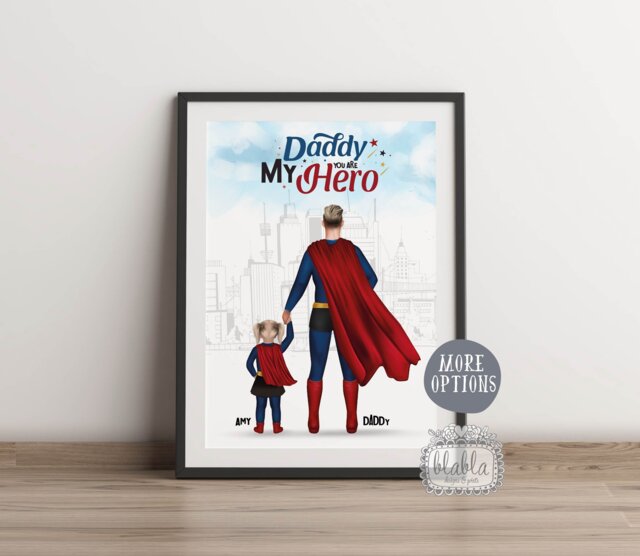Daddy & Daughter, My Dad Is Me Hero, Father's Day Gift, Gift For Daddy, Dad, Me - image 1