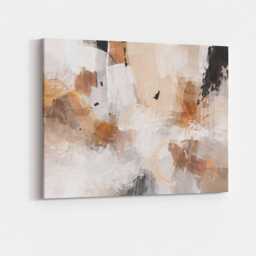 Neutral Abstract Canvas Wall Art Minimalist Beige Taupe Geometric Print Modern Aesthetic Decor Living Room Bedroom Office Hanging Artwork