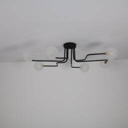 Black Chandelier Light, Modern Chandeliers Minimal Mid Century Elongated Lamp, Ceiling Light Fixture, Unique Home Decor - thumbnail 2
