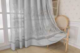 2 Colours Custom Voile Curtain Polyester French Style Lace Sheer Curtain, Made To Measure - thumbnail 1