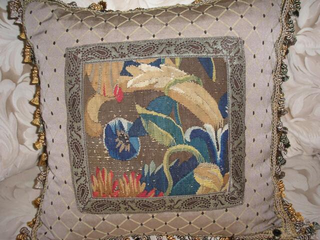 Free Shipping - Antique French Chateau Tapestry Pillow - 1057 - image 1